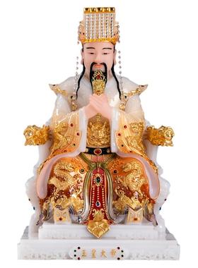 汉白玉彩绘玉皇大帝神像道家王母