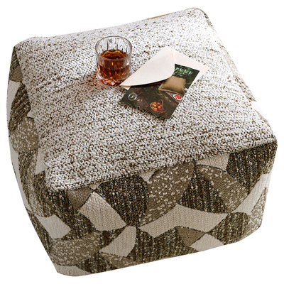 轻复古棕色系几何坐墩客厅懒人沙发地毯脚踏榻榻米地上蒲团可拆洗