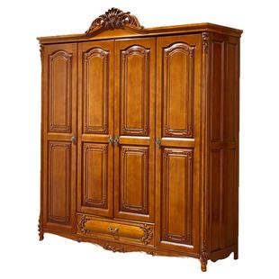 欧式衣柜 美式实木雕花卧室衣橱双门三门四门五门六门大衣柜新款