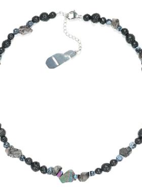 ONBrand原创高级感暗黑小众情侣水晶原石嘻哈男女美式锁骨项链