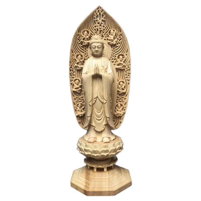 桧木雕刻佛门创始人释迦牟尼佛祖