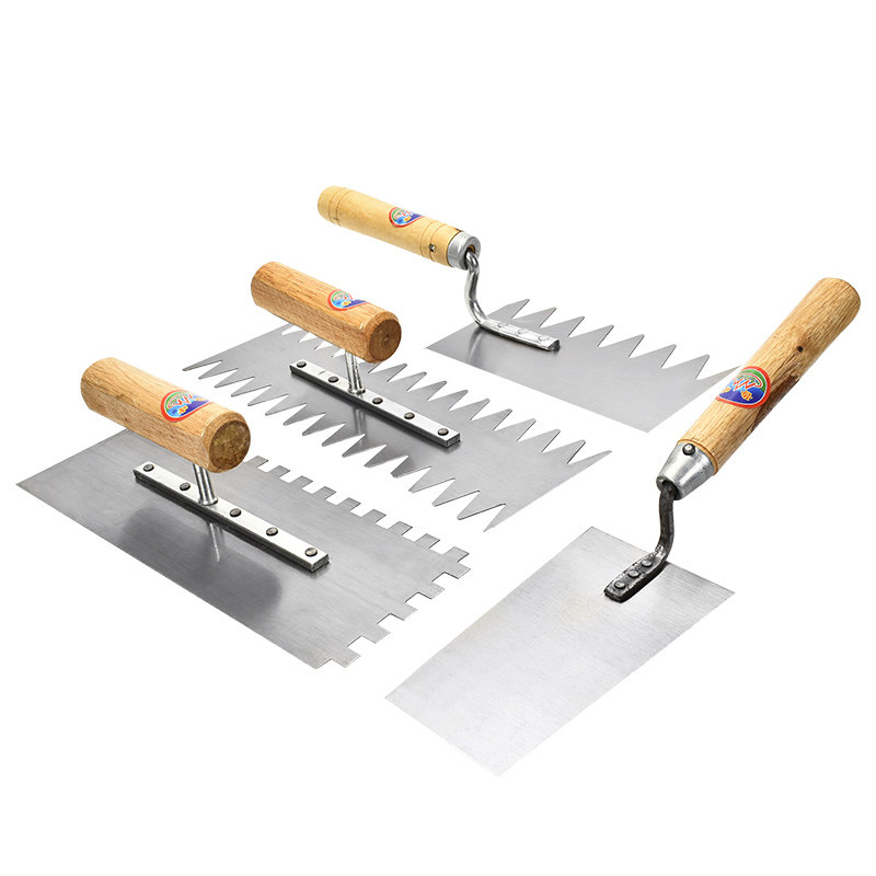 瓦工工具大全锯齿抹子抹灰贴瓷砖工具带齿抹泥刀灰刀泥工不锈钢