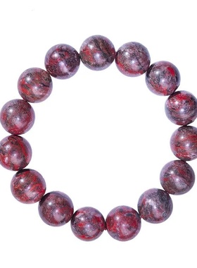 万山天然鸡血石手串原矿朱砂散珠男女手链朱砂本命年佛珠真品饰品