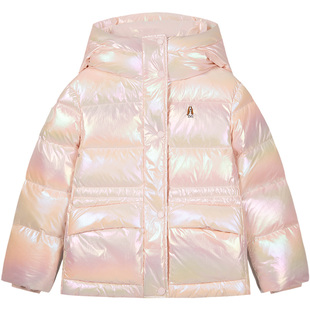 暇步士童装女童亮面羽绒服25冬新品中大童甜美保暖儿童厚羽绒外套