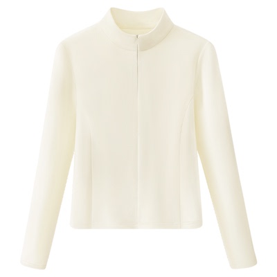 onemore双面绒半拉链打底衫