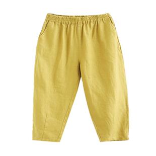 纯棉大码女裤夏季九分裤宽松哈伦休闲裤子薄款棉麻萝卜裤一件代发