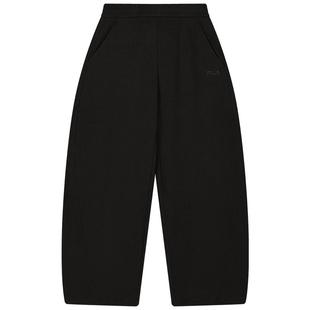 杨幂同款FILA 斐乐官方女士针织长裤春季新款裤子宽松休闲弯刀裤