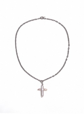 Riverine Adara「珀光」十字异形巴洛克淡水珍珠S925纯银颈链项链