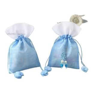 花朵抽绳首饰袋子 硬纱布料干花袋 古风香包锦囊空袋化妆品礼品袋