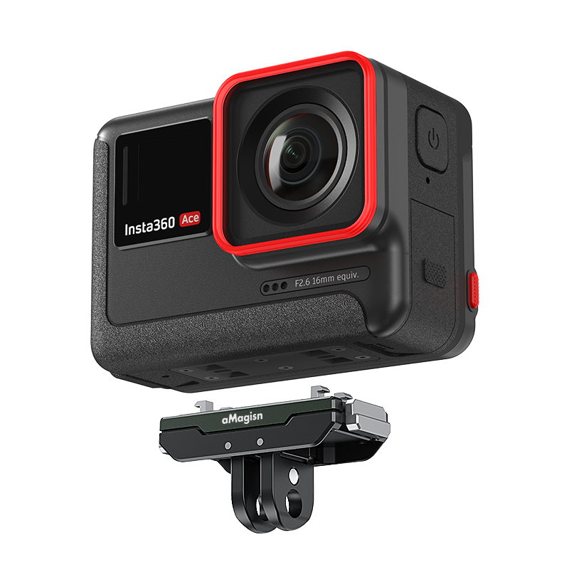 aMagisn阿迈适用影石Insta360 Acepeo2/X5/X4Air磁吸快拆转接底座配件影石Acepro2磁吸快拆钢化膜保护套配件