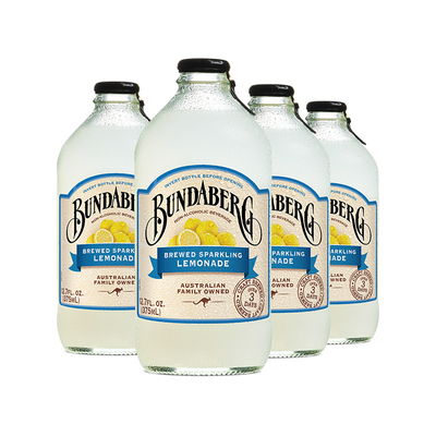 【秒杀】澳洲进口宾得宝Bundaberg柠檬果汁汽水饮料气泡水4瓶饮品