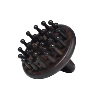 素一素二黑檀指环按摩梳头皮养生头疗头部疏通经络木梳子防家用女