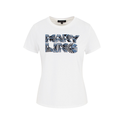 MARYLING重工字母logo绣花T