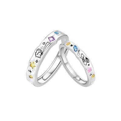 中国黄金珍尚银纯银情侣对戒