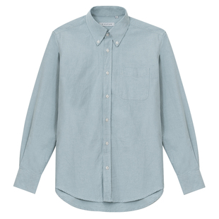 【水洗牛津纺】CULTUM100%棉休闲宽松长袖衬衣复古纽扣领衬衫男