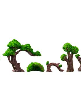 微景观创意仿真罗汉松树苔藓摆件