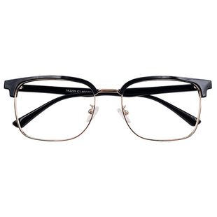 60MM大码眼镜架男士大脸大头胖子半框眉毛线大框方框近视可配度数