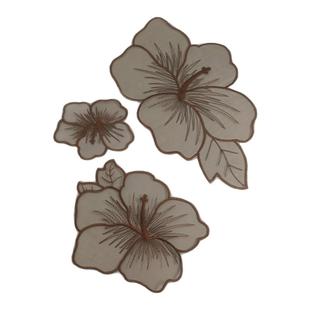 咖色网纱刺绣大花朵布贴 手工 diy 手缝补丁贴 衣物裙装装饰贴花