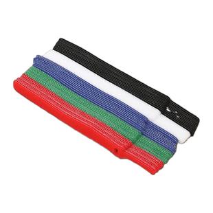 自粘魔术贴背对背理线带猫头针型带孔位防脱落绑线带黑白蓝绿扎带