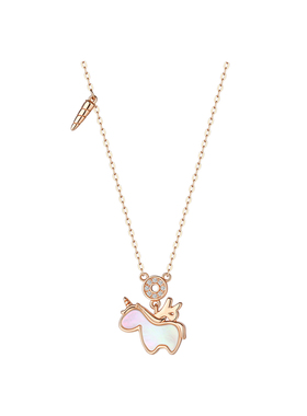 巷南925纯银独角兽项链锁骨链女