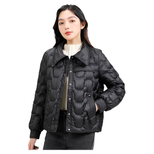 雅鹿轻薄款羽绒服女26新款时尚小香风翻领短款鸭绒保暖白色外套