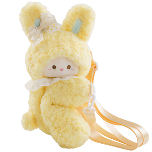 小羊古力&Rubitu可爱兔子包毛绒玩偶斜挎两用包双肩背包包洛丽塔