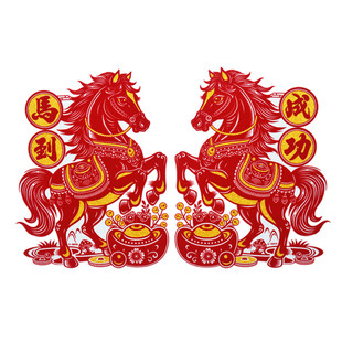 马年新款生肖植绒静电福字窗花贴马到成功福字贴新年过年装饰2026
