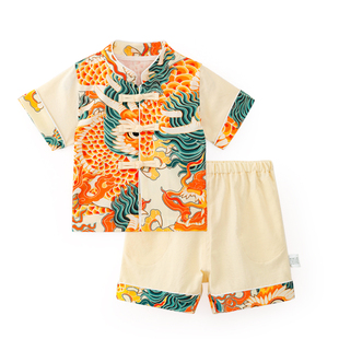 龙喜年一周岁礼服男宝婴儿少爷百天百岁宴抓周衣服唐装中式套装夏