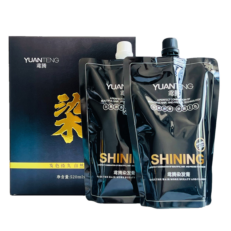 鸢腾染发膏黑发霜自然黑清水发霜