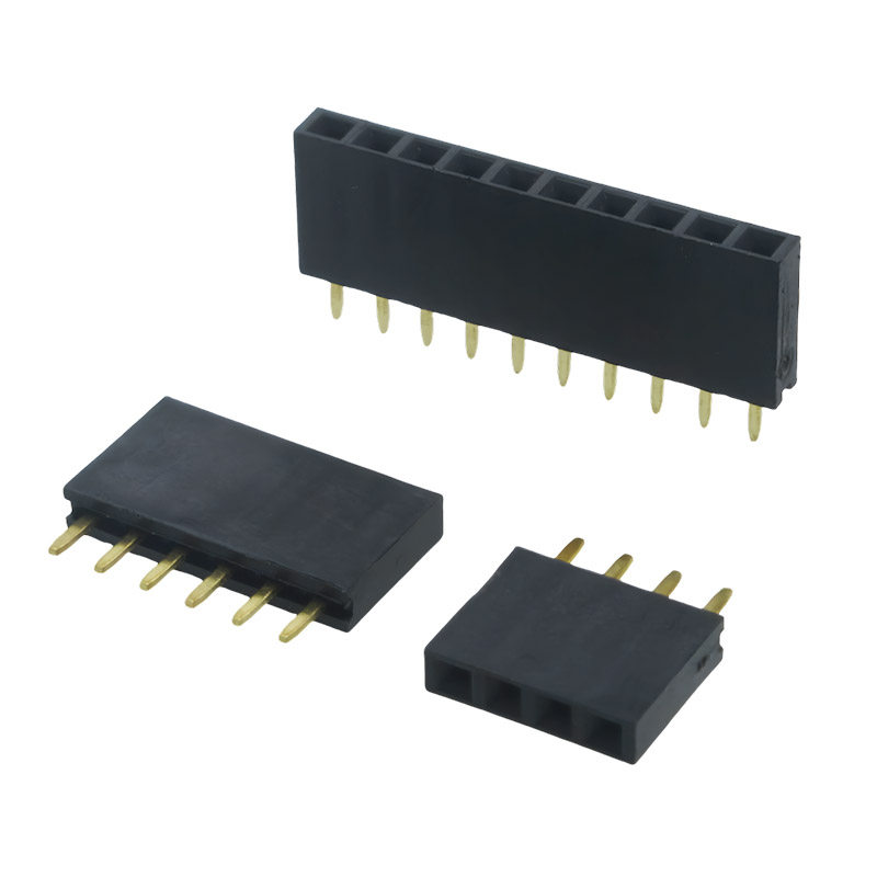 2.54mm直插单排母2p3p4p5p6p7p8p9p10p16p40p焊PCB板对板排针插座