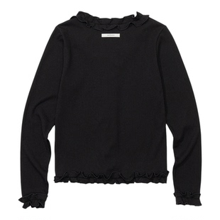 ive金秋天同款UGLY SHADOW韩国代购长袖T恤女冬季新品木耳边上衣