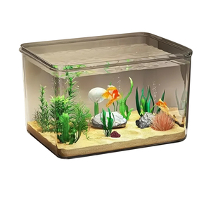 桌面鱼缸客厅2025新款透明仿玻璃办公室乌龟缸饲养金鱼造景生态缸