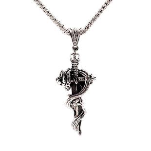 法国IDee生肖龙十字架项链男潮个性吊坠嘻哈银色小众设计感配饰品