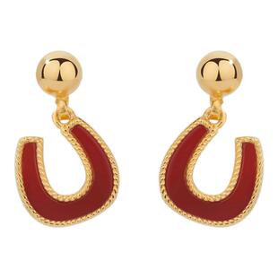 【春节正常发货】Neverfar跃马逐光系列跃马逐光红玛瑙马蹄耳环