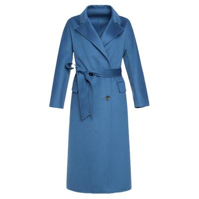 水波纹双面羊毛呢大衣风衣外套