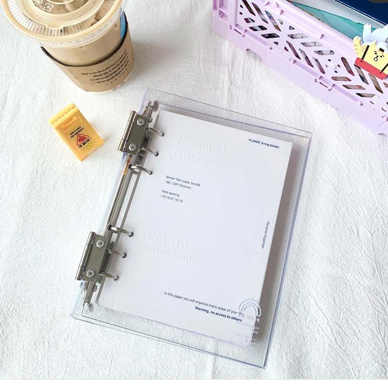 简约a5亚克力活页本夹子封面颜本手值高透明笔记本账本可拆卸收纳