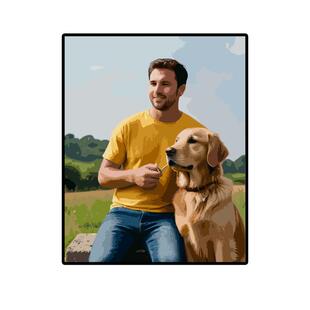 数字油画diy宠物猫咪狗狗照片定制生日礼物来图定制柯基金毛礼物