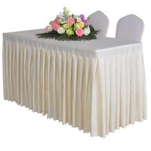 会议桌布定做酒店会展长条办公台布台裙签到桌罩纯色桌套活动桌裙