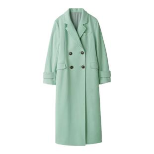 SNIDEL秋冬气质翻领双排扣长款羊毛呢大衣外套SWFC235034