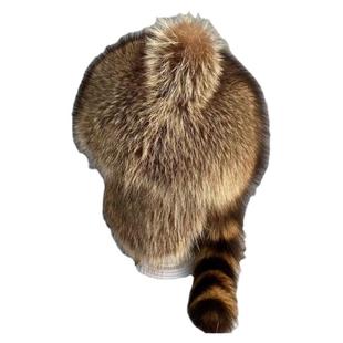 新款推荐冬季保暖帽子男女孩儿童皮草貉子毛护耳个性小浣熊帽亲子