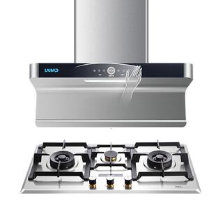德国LAIMD大吸力自动清洗油烟机超大面板智能定时燃气灶烟灶套装