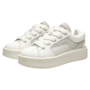 考拉灰小众设计爱心板鞋男女厚底增高休闲小白鞋情侣潮牌面包鞋