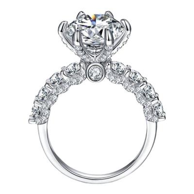 正品莫桑钻戒指女复古豪镶豪华款