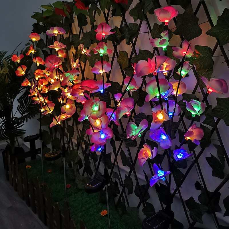 太阳能蝴蝶兰树枝灯户外庭院装饰LED草坪地插灯花灯太阳能户外灯