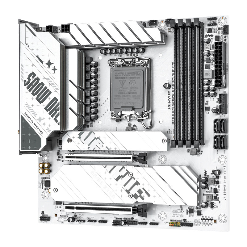 精粤B760EM Snow Dream WIFI-W主板PCIe 5.0游戏AI绘图渲染大模型