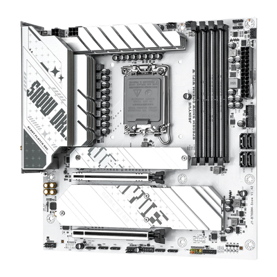精粤B760EM Snow Dream WIFI-W主板PCIe 5.0游戏AI绘图渲染大模型