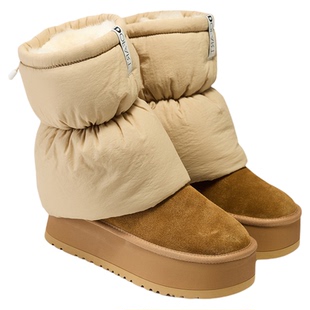fed保暖短靴冬季新款女靴俩穿雪地靴加绒厚底棉靴女款S1114-ZC733