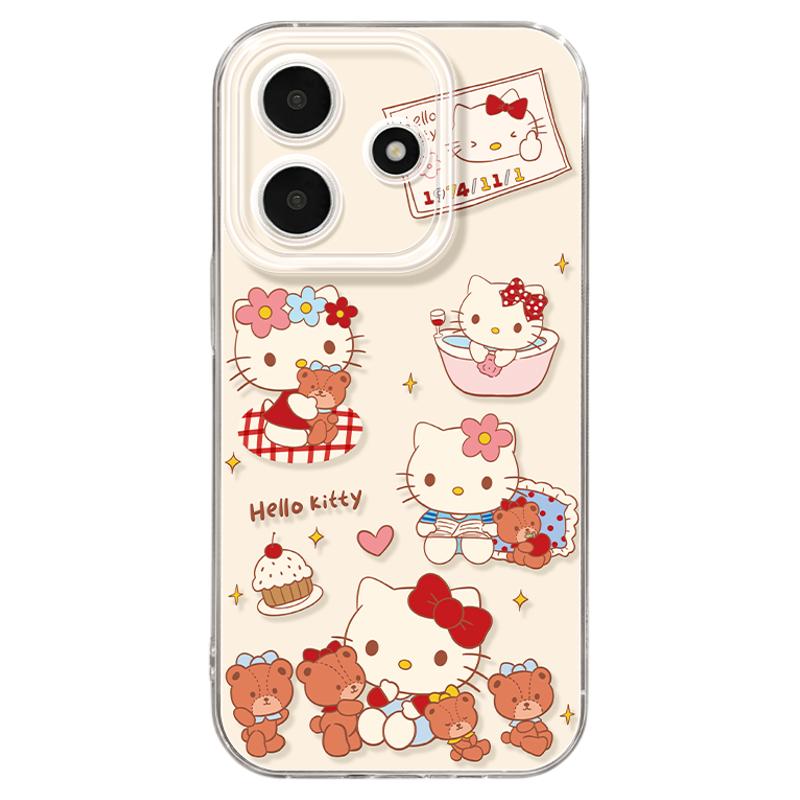 适用红米note15pro手机壳女款note14保护套小米高级note11pro硅胶防摔13por+全包redmi小熊12turbo软超火KT猫