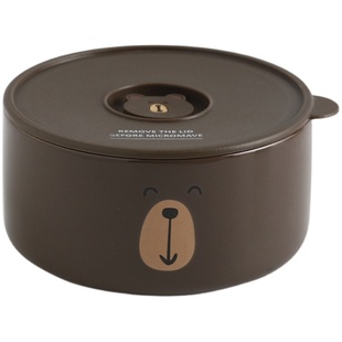 冰箱保鲜碗陶瓷碗带盖密封饭盒上班族可爱高颜值餐盒微波炉便当盒