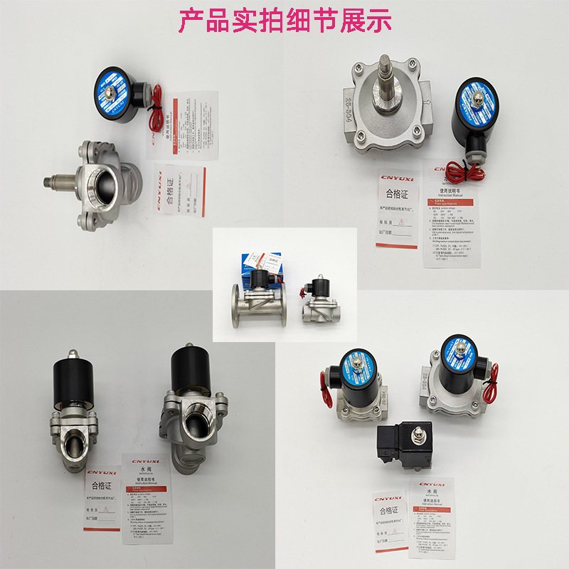 304不锈钢220V控制水阀12V寸1闭电磁常开关开法兰型水阀常2S20DN